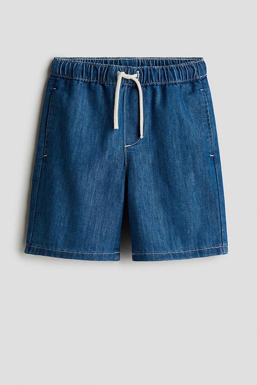 Cotton denim shorts - dark denim blue