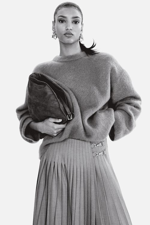 Oversized mohair-blend jumper - brown