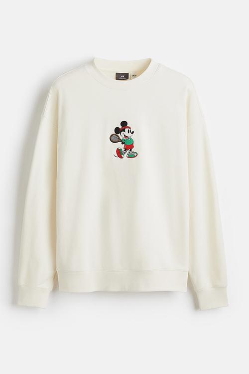 Oversized fit printed sweatshirt - white/mickey mousee