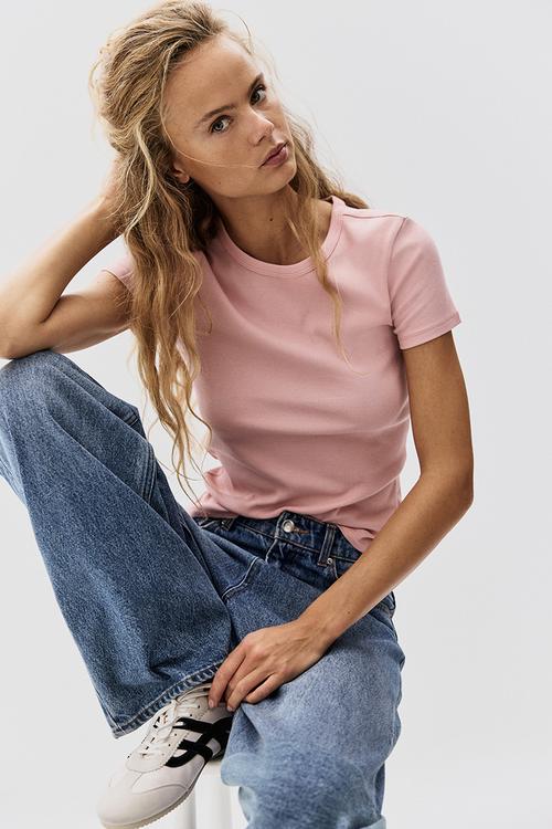 Ribbed t-shirt - pink