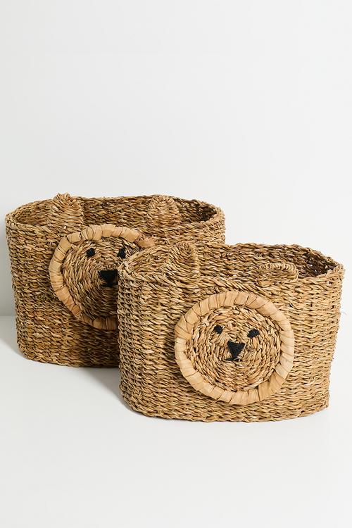 Lion Basket set of 2 - Natural