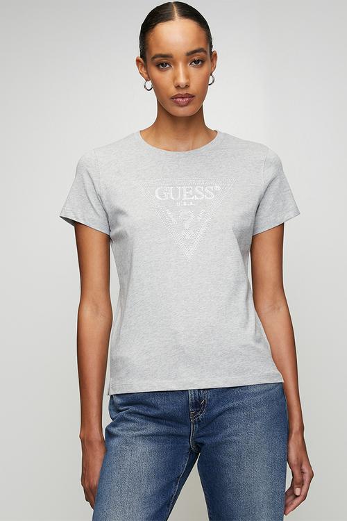 Krystal Triangle Tee - Light Melange Grey