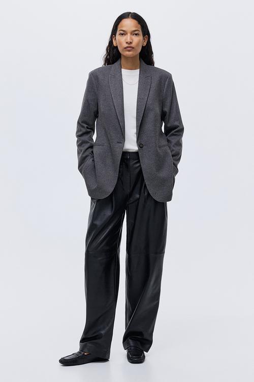 Single-breasted blazer - dark grey