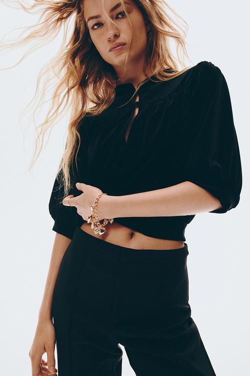 Flared trousers - black