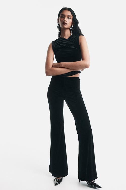 Flared trousers - black