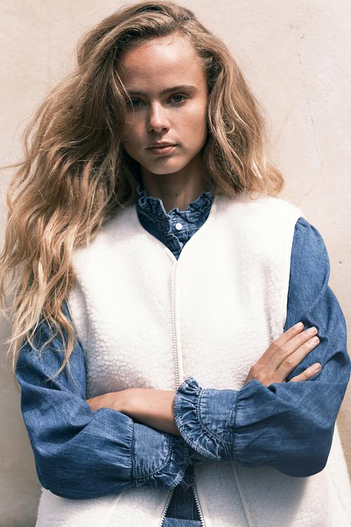 Teddy gilet - white
