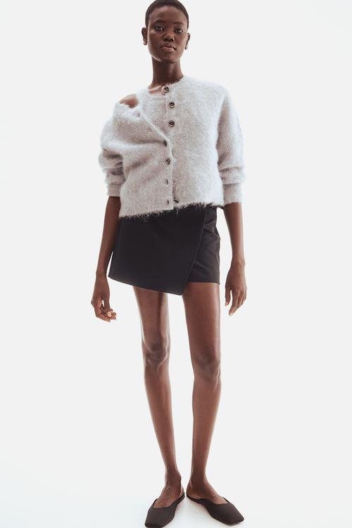 Wrap skort - black