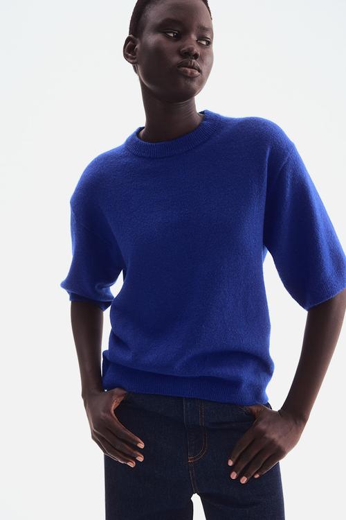 Knitted t-shirt - bright blue
