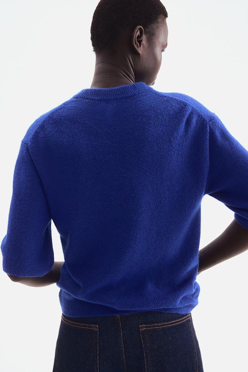 Knitted t-shirt - bright blue