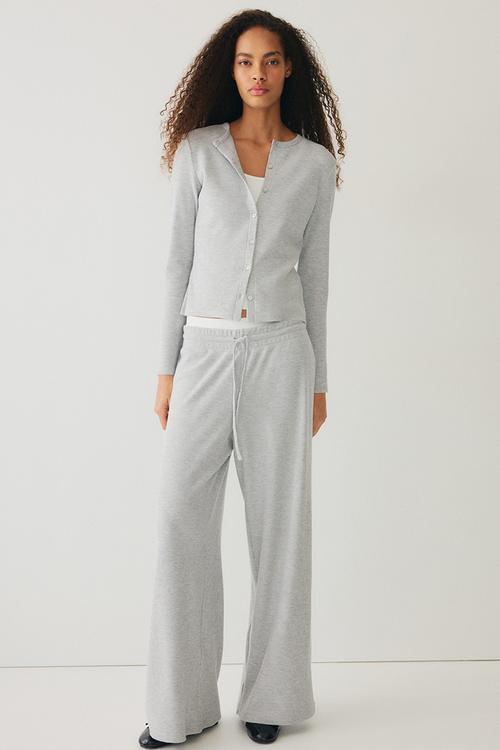 Waffled cardigan - grey