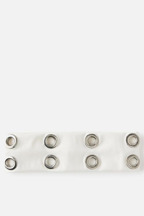 Soft headband - white/silver eyelet