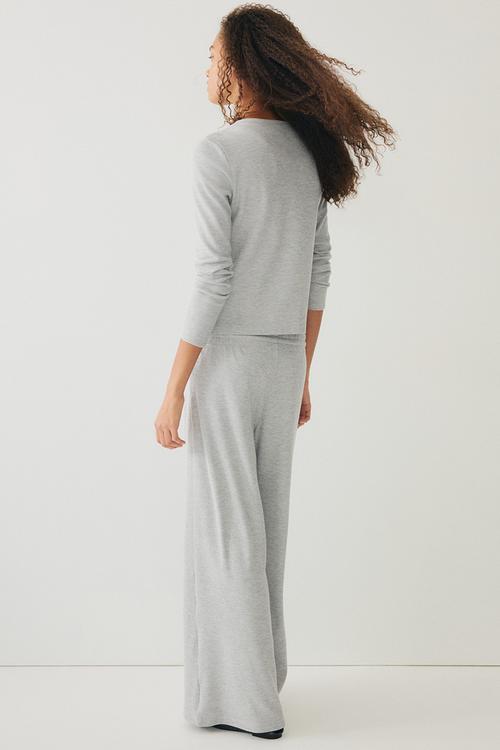 Waffled drawstring trousers - grey