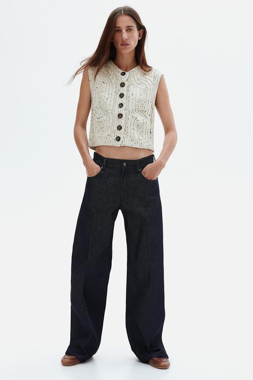 Crease-leg jeans - dark denim blue