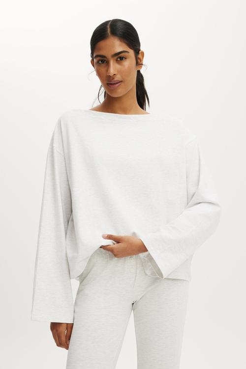 Dreamy soft boatneck long sleeve - light grey marle