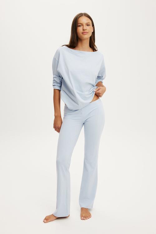 Dreamy soft boatneck long sleeve - violet blue