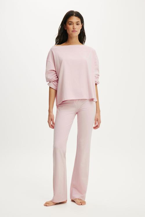 Dreamy soft boatneck long sleeve - pink kiss