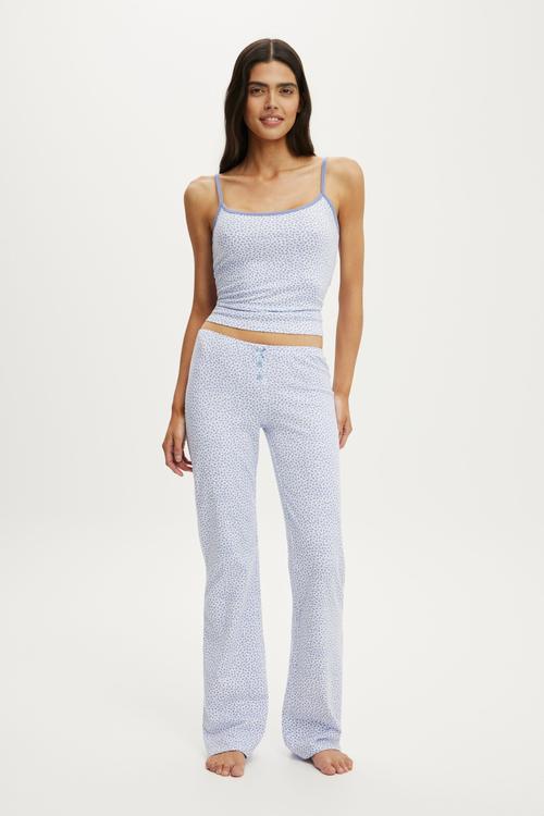 Dreamy soft longline cami - lorette floral violette blue