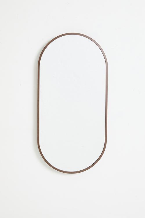 Ollie oval mirror - Walnut