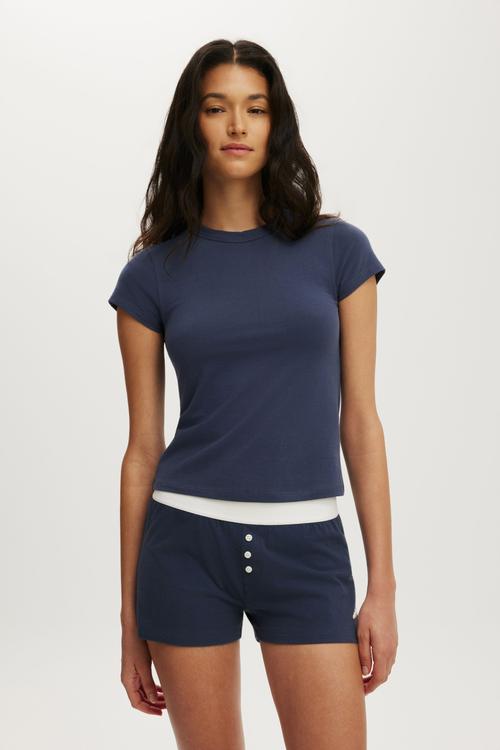 Cloud soft baby tee - steely blue