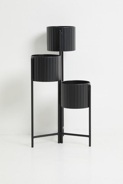 Trio metal planter - Black