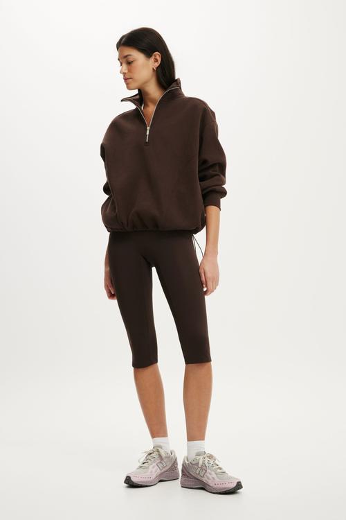 Plush Half Zip Sweatshirt - French Roast