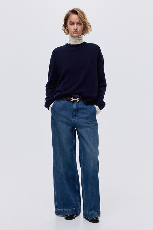 Wide high jeans - denim blue