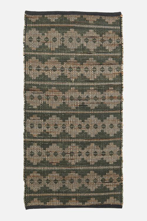 Aspen cotton & jute runner - green