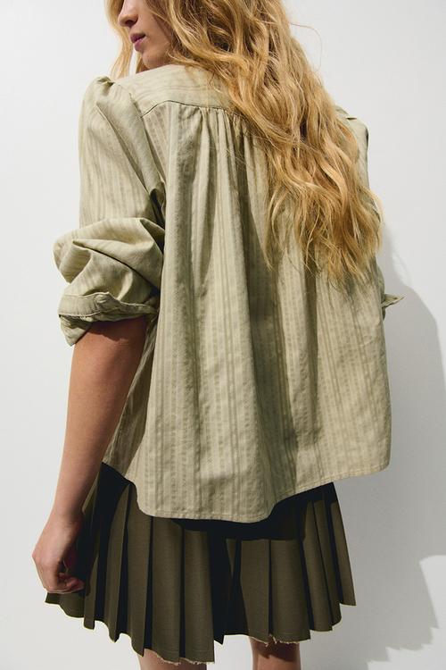 Cotton blouse - light dusty green