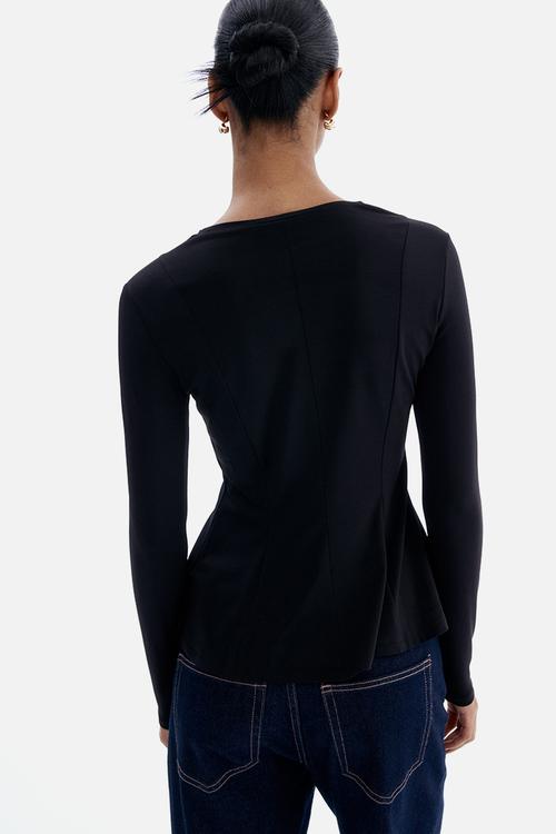 Peplum top - black