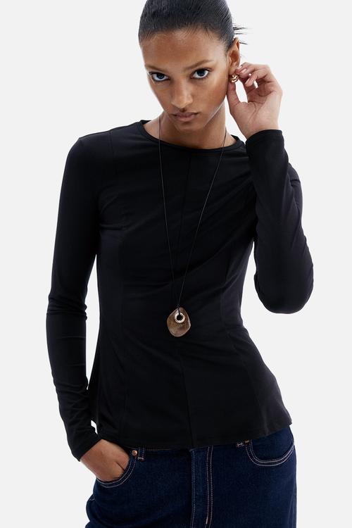 Peplum top - black