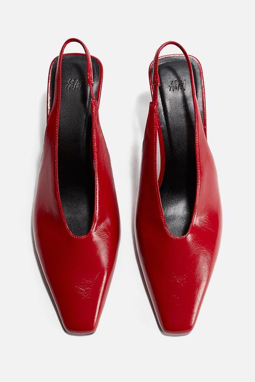 Heeled slingbacks - bright red