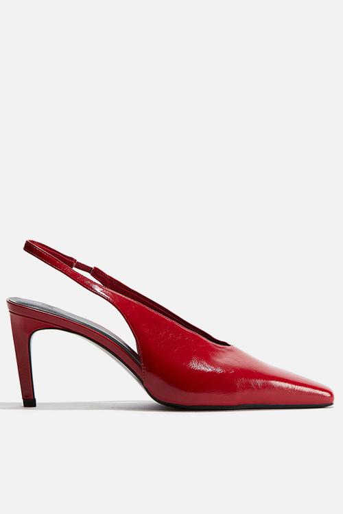 Heeled slingbacks - bright red