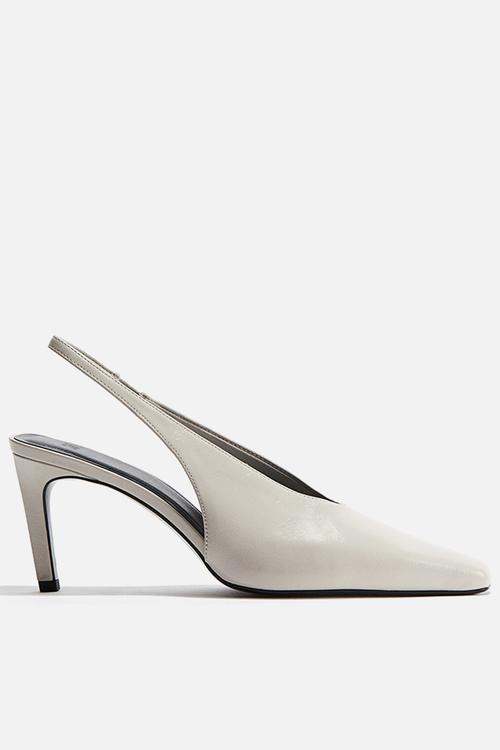 Heeled slingbacks - light beige