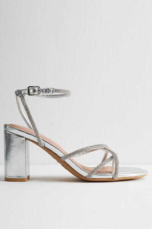 Surprise block heel - silver