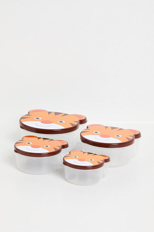 Tiger food storage set of 4 - Orange