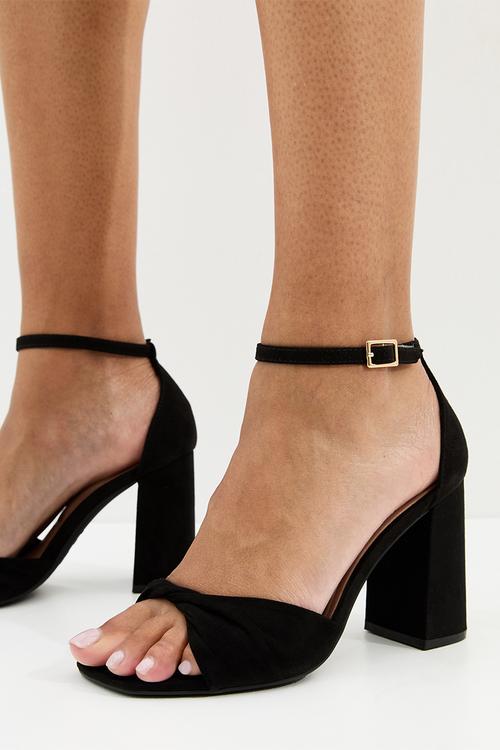 Winding twist vamp heel - black