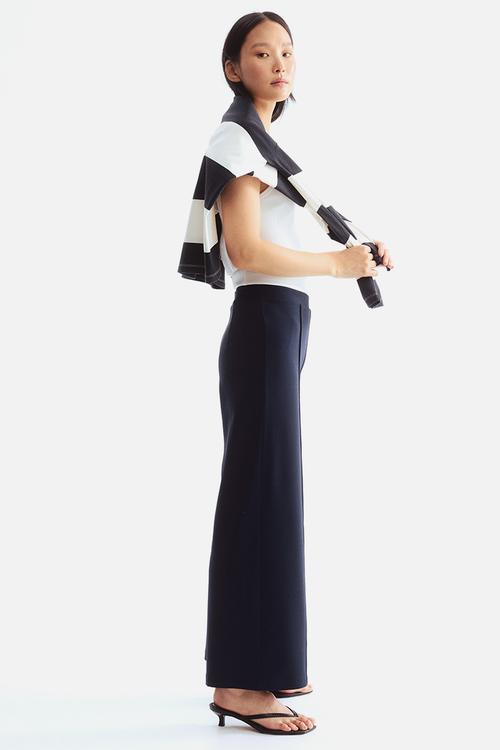 Crease-front trousers - navy blue