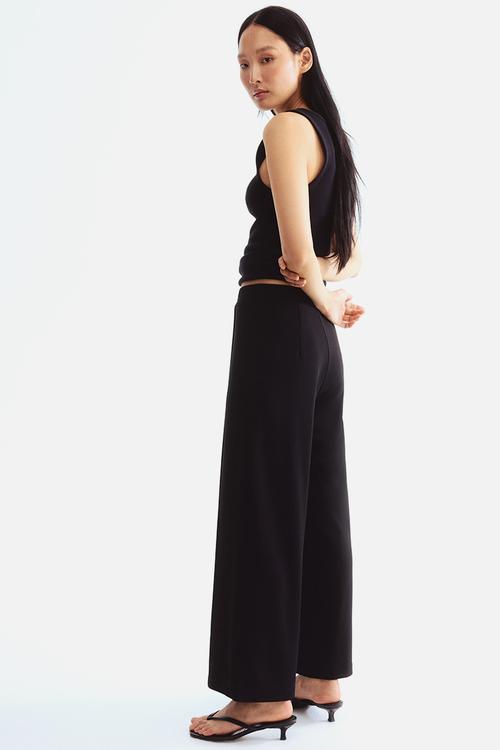 Crease-front trousers - black