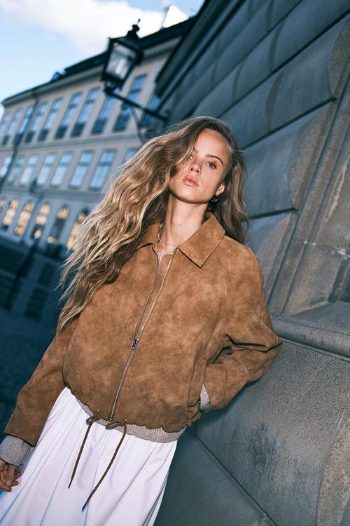 Napped jacket - dark beige