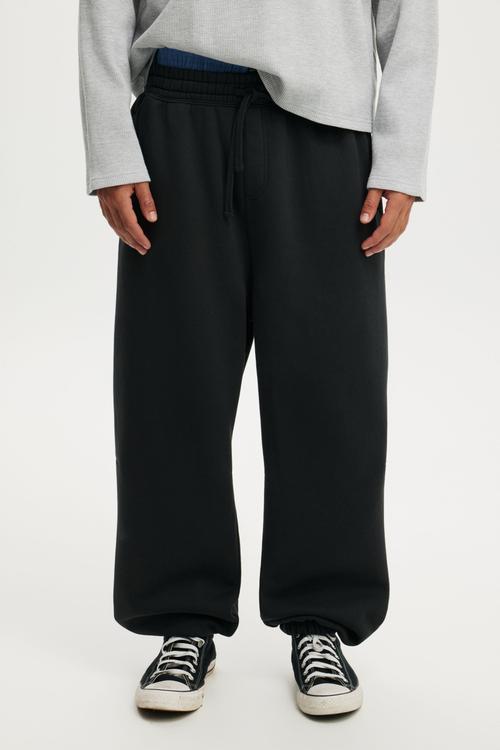 Super Baggy Cuffed Track Pant - Washed Black