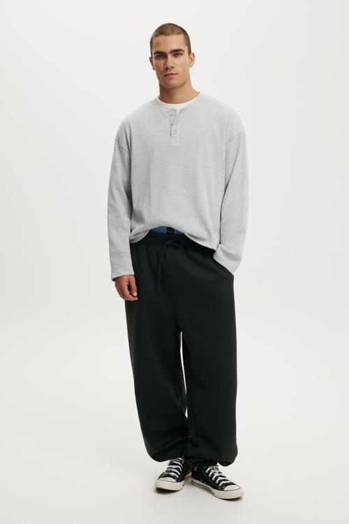 Super Baggy Cuffed Track Pant - Washed Black