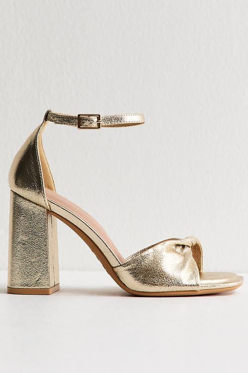 Winding twist vamp heel - gold