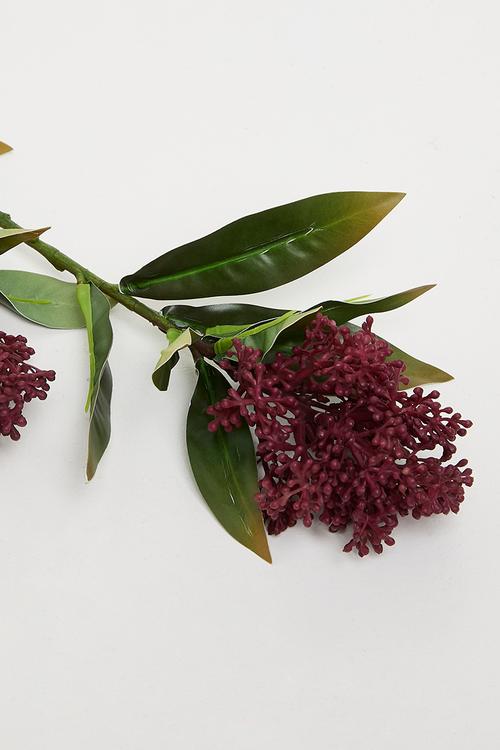 Artificial skimmia stem - Burgundy
