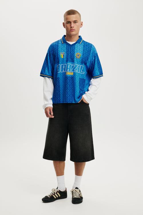 Cropped Sports Jersey - Royal Blue/Brazil 1988
