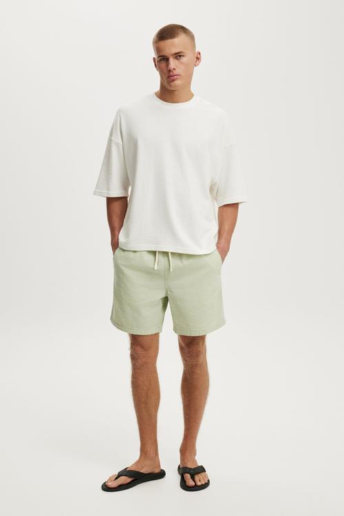 Cropped fit T-shirt - Vintage White Terry 
