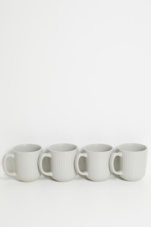 Embossed mug set of 4 - Grey
