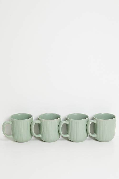 Embossed mug set of 4 - Green