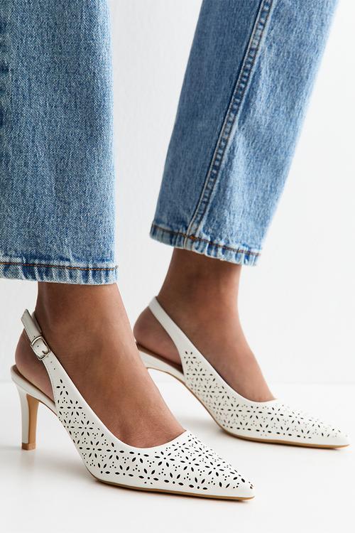 Lazy heel - white