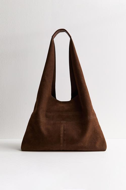 Suky Suedette Panel Hobo  Bag - Tan