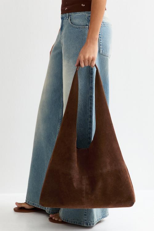 Suky Suedette Panel Hobo  Bag - Tan